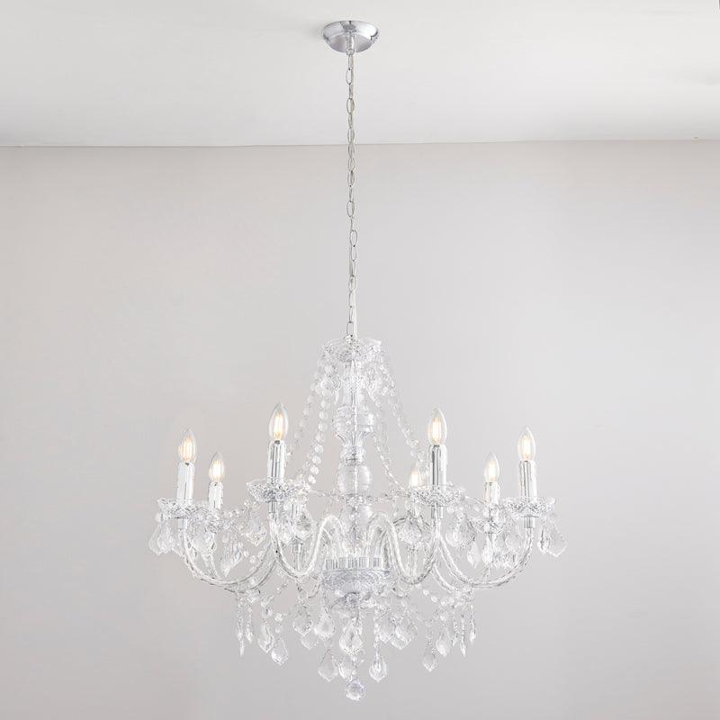 Traditional Ceiling Pendant Lights - Clearence Clear Acrylic & Chrome Plate 8LT Pendant Ceiling Light 308-8CL full