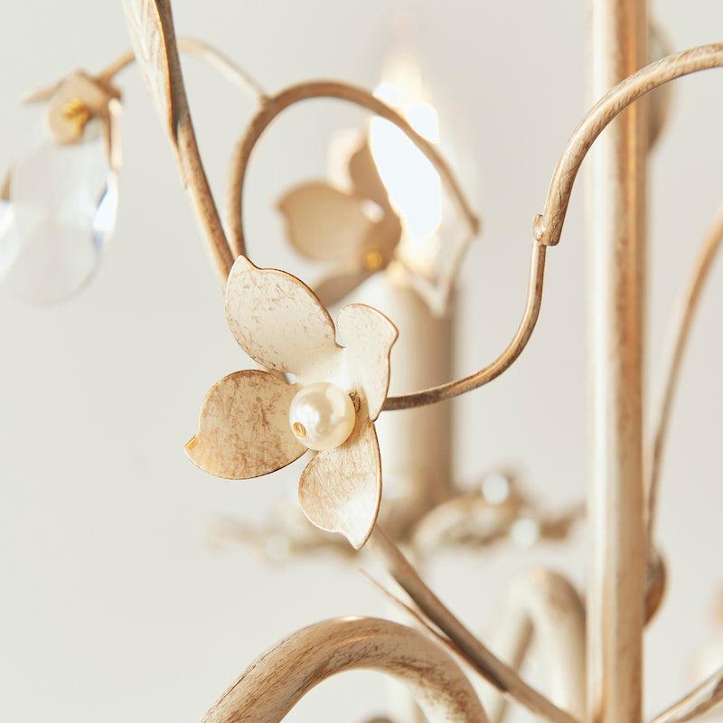 Traditional Ceiling Pendant Lights - Lullaby Cream And Gold Painted 3 Light Chandelier LULLABY-3CR petal