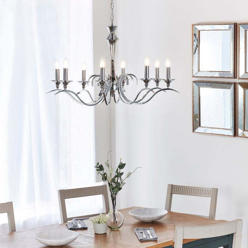 Kora Chandelier KORA-8CH wide living room shot