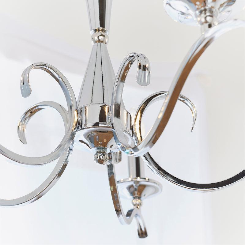 Kora Chrome Finish 5 Light Chandelier KORA-5CH extreme close up