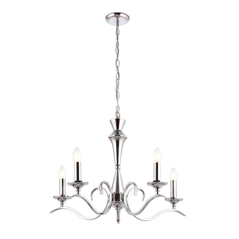 Kora Chrome Finish 5 Light Chandelier KORA-5CH full