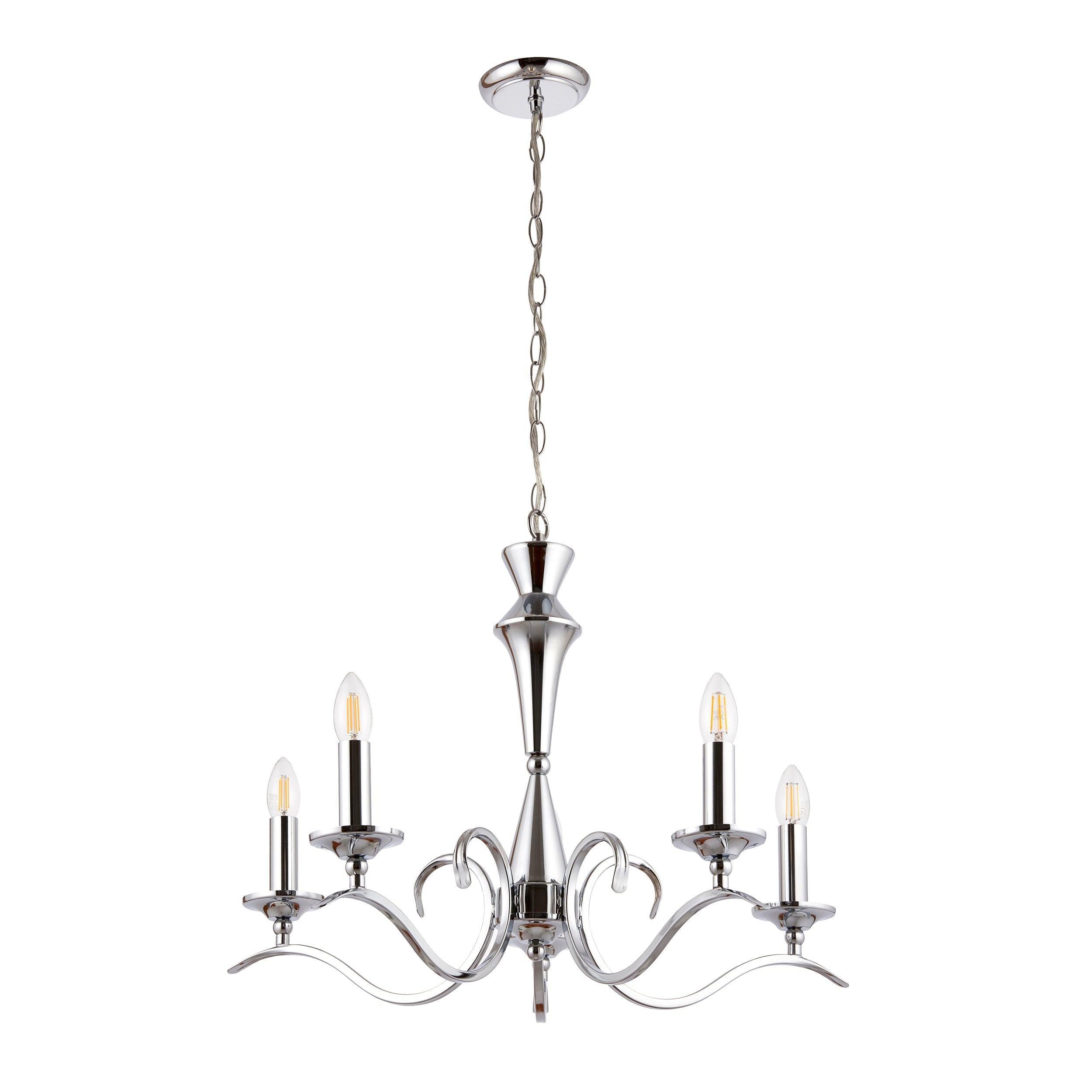 Kora Chrome Finish 5 Light Chandelier KORA-5CH full