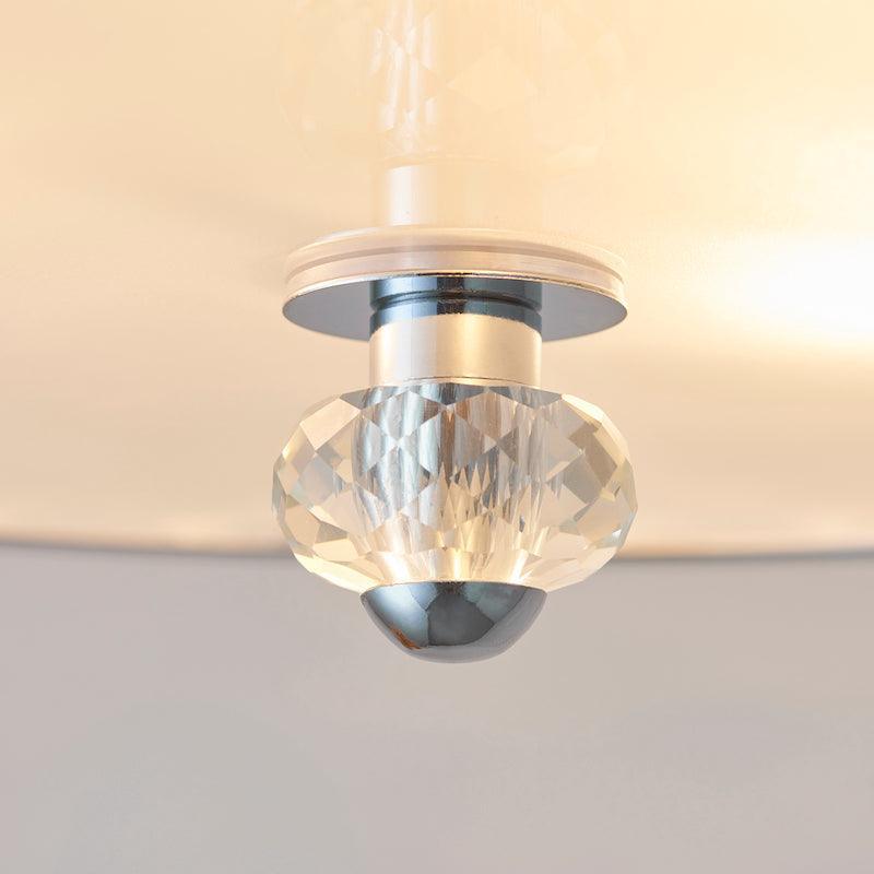 Traditional Flush And Semi Flush Ceiling Lights - Hudson Chrome Plate & Clear Crystal Glass 3LT Semi Flush HUDSON-3CH centre fitting
