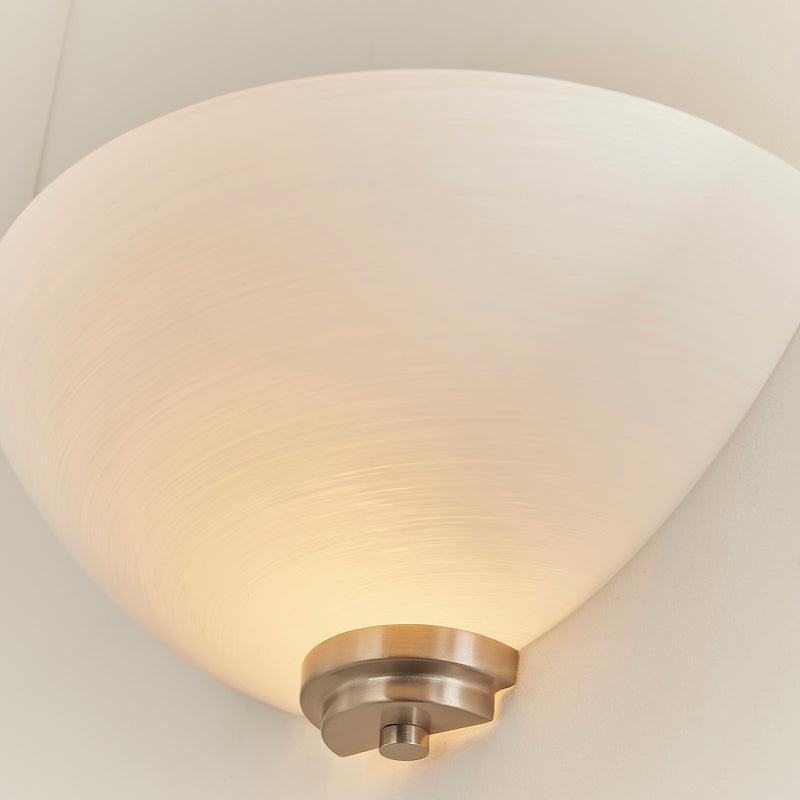 Art Deco Wall Light - Welles Satin Nickel Finish Uplighter Wall Light WELLES-1WBSC very close