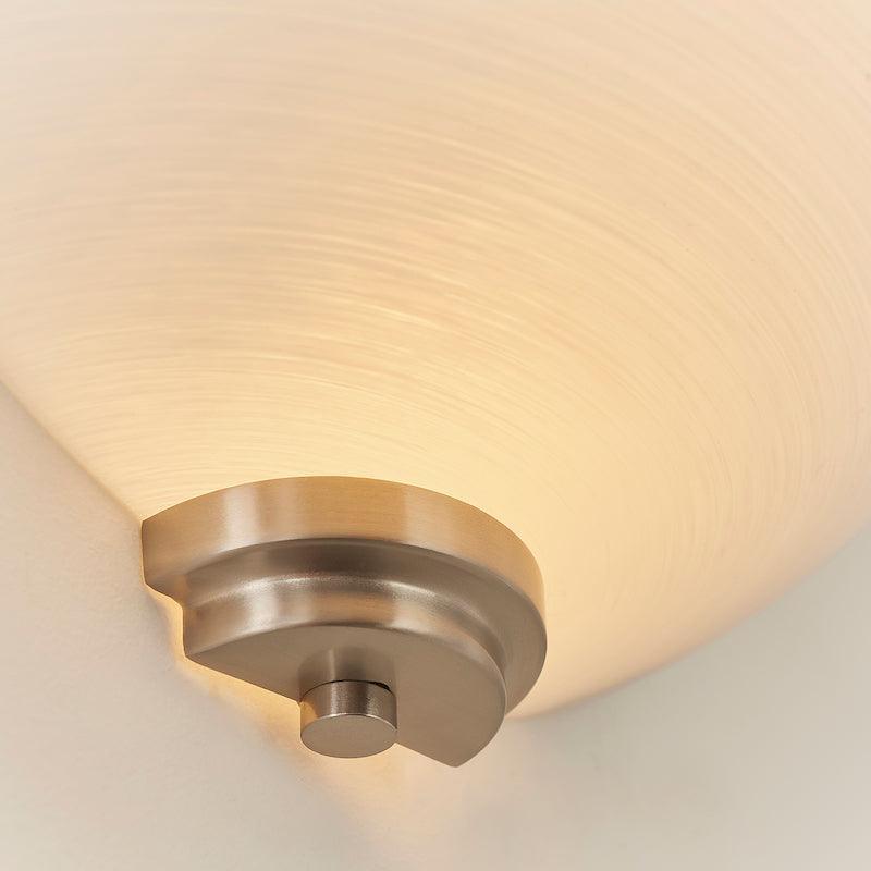 Art Deco Wall Light - Welles Satin Nickel Finish Uplighter Wall Light WELLES-1WBSC fitting