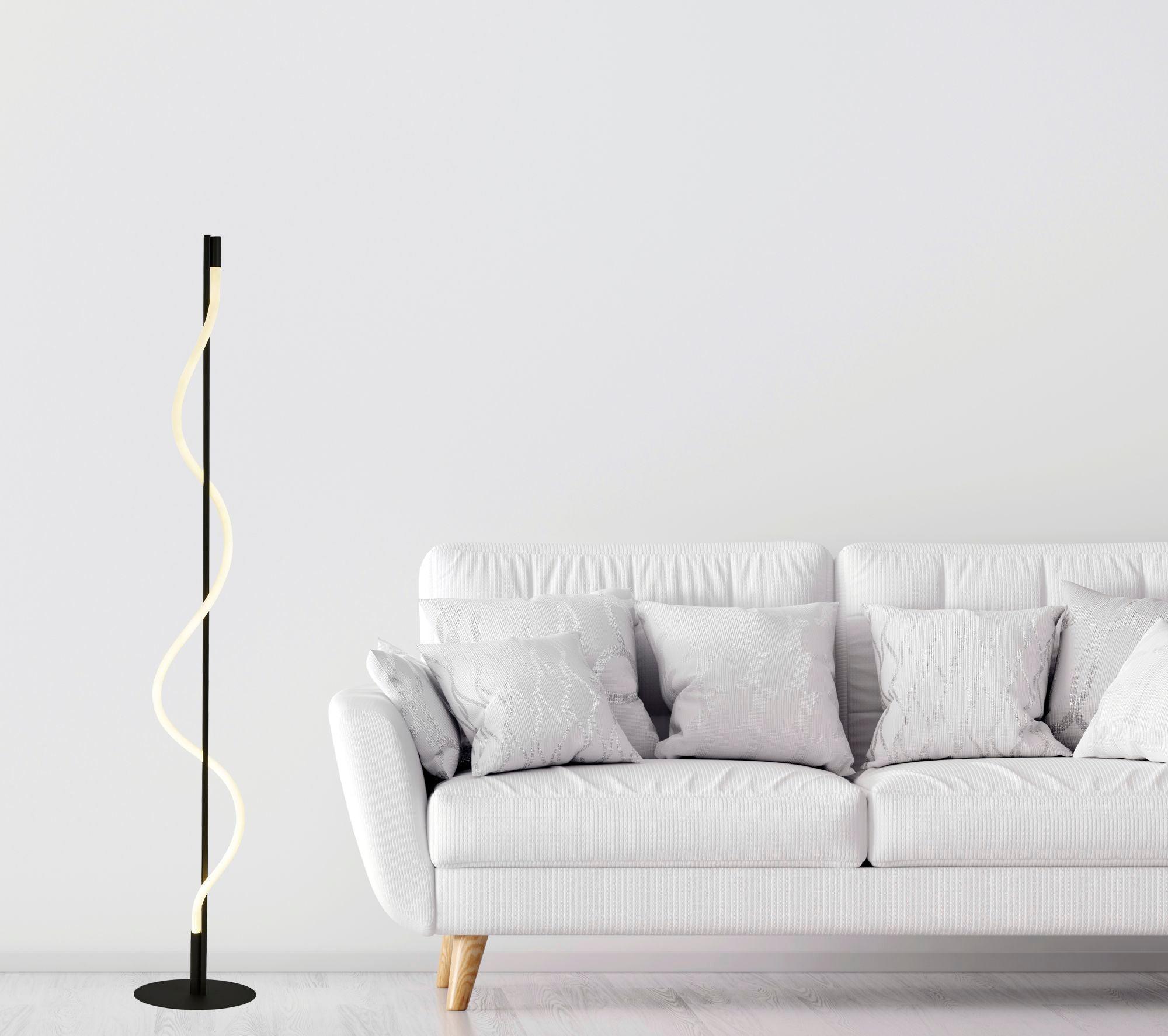 serpent 1 light black with acrylic led floor lamp by searchlighting lighting, living room image