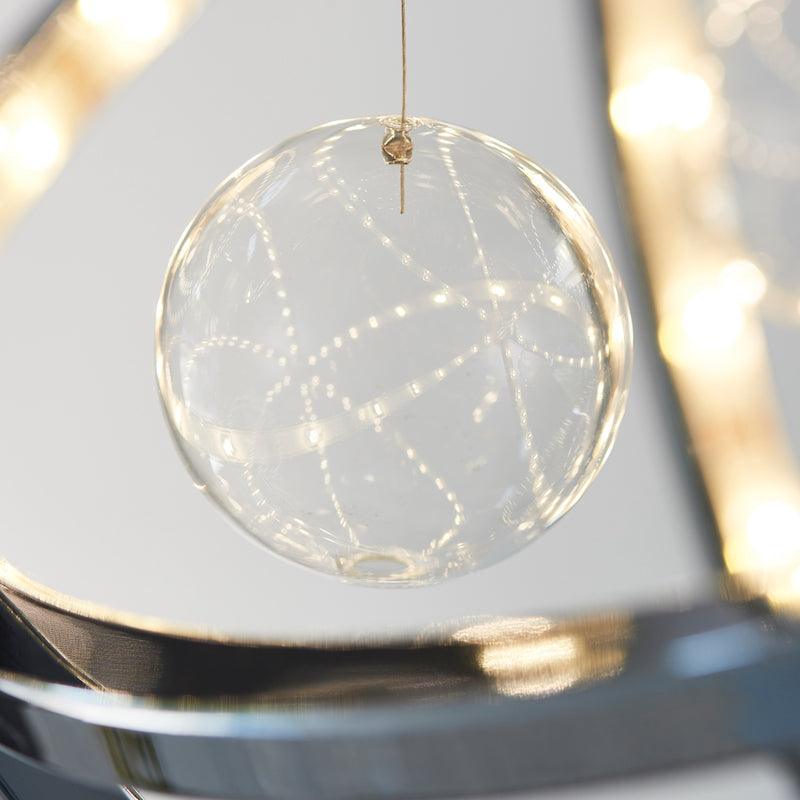 Traditional Ceiling Pendant Lights - Muni Chrome Plate With Clear & Chrome Glass Pendant Ceiling Light MUNI-CH-S close up