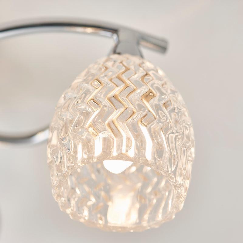 Traditional Flush & Semi Flush Ceiling Lights - Boyer 3 Arm Chrome Finish Flush Ceiling Light BOYER-3CH crystal bulb