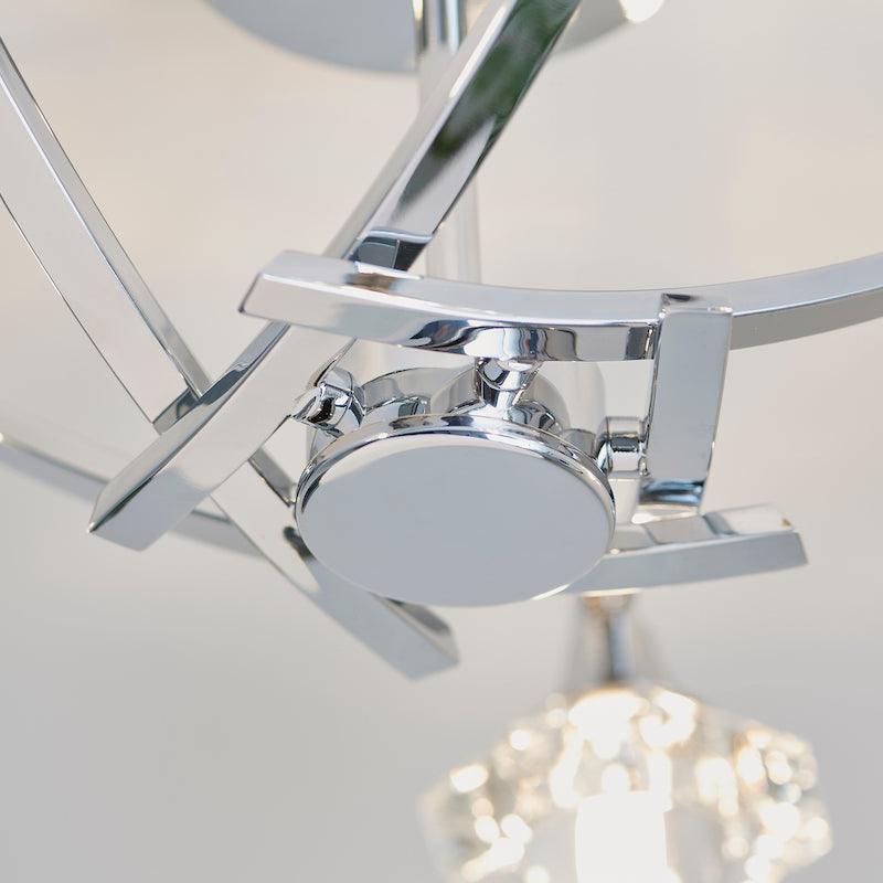 Traditional Flush & Semi Flush Ceiling Lights - Langella 5 Arm Chrome Finish Semi Flush Ceiling Light LANGELLA-5CH centre