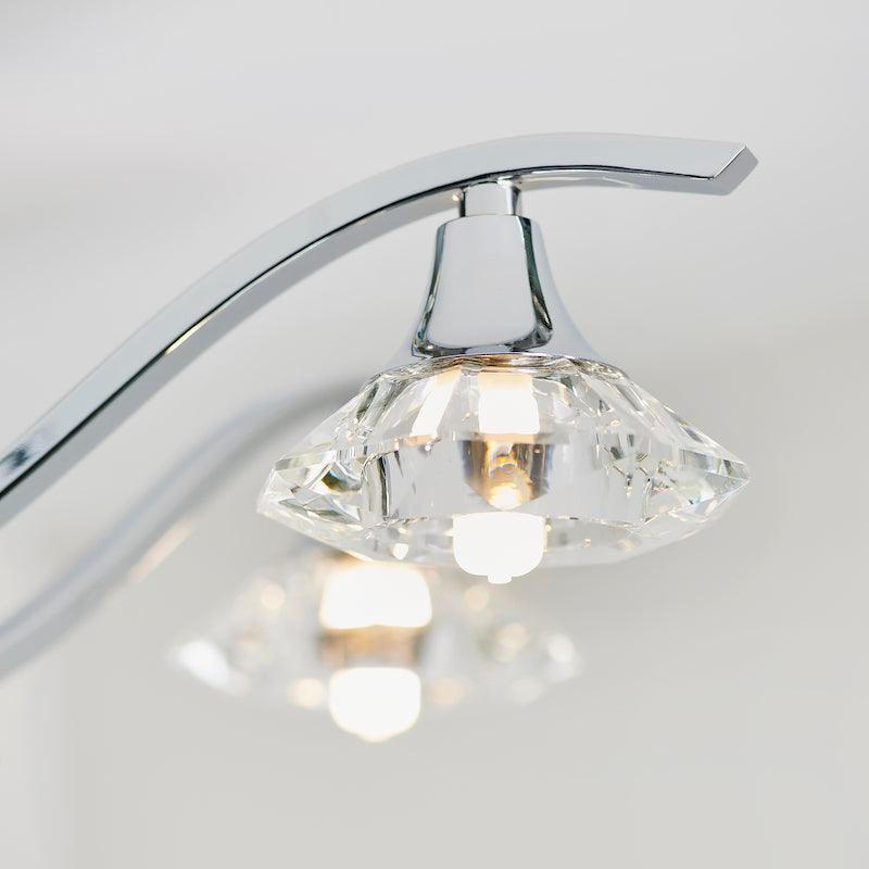 Endon Langella 5 Arm Chrome Semi Flush Ceiling Light Hallway dimmable image