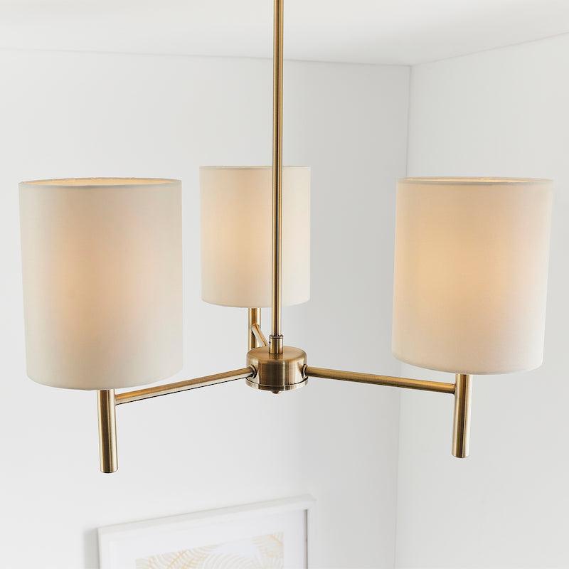 Traditional Flush & Semi Flush Ceiling Lights - Brio 3 Arm Antique Brass Finish Semi Flush Ceiling Light BRIO-3AB close up