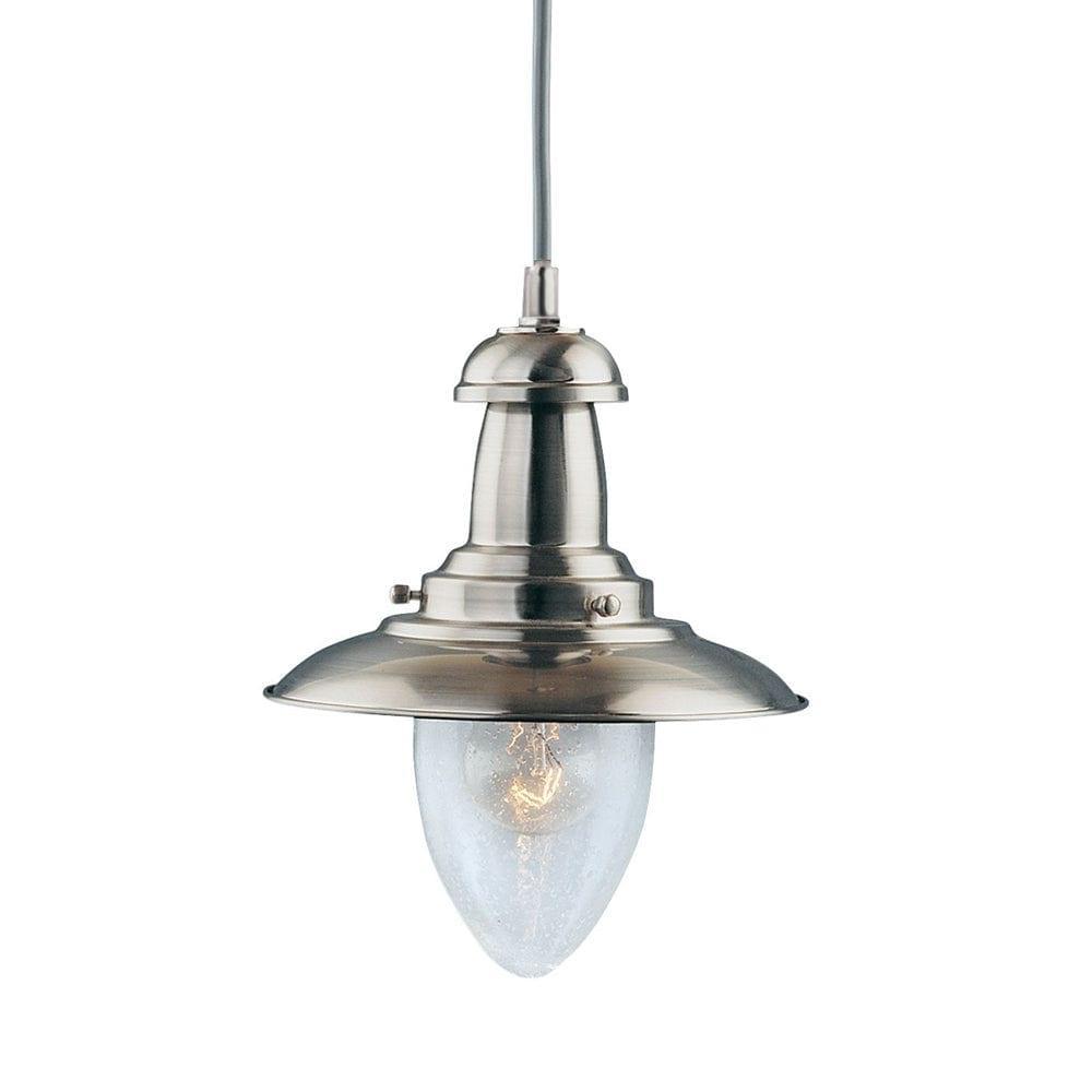 Searchlight Fisherman Baby Silver Lantern - Clear Glass-Ceiling Pendant Lights-1-Tiffany Lighting Direct