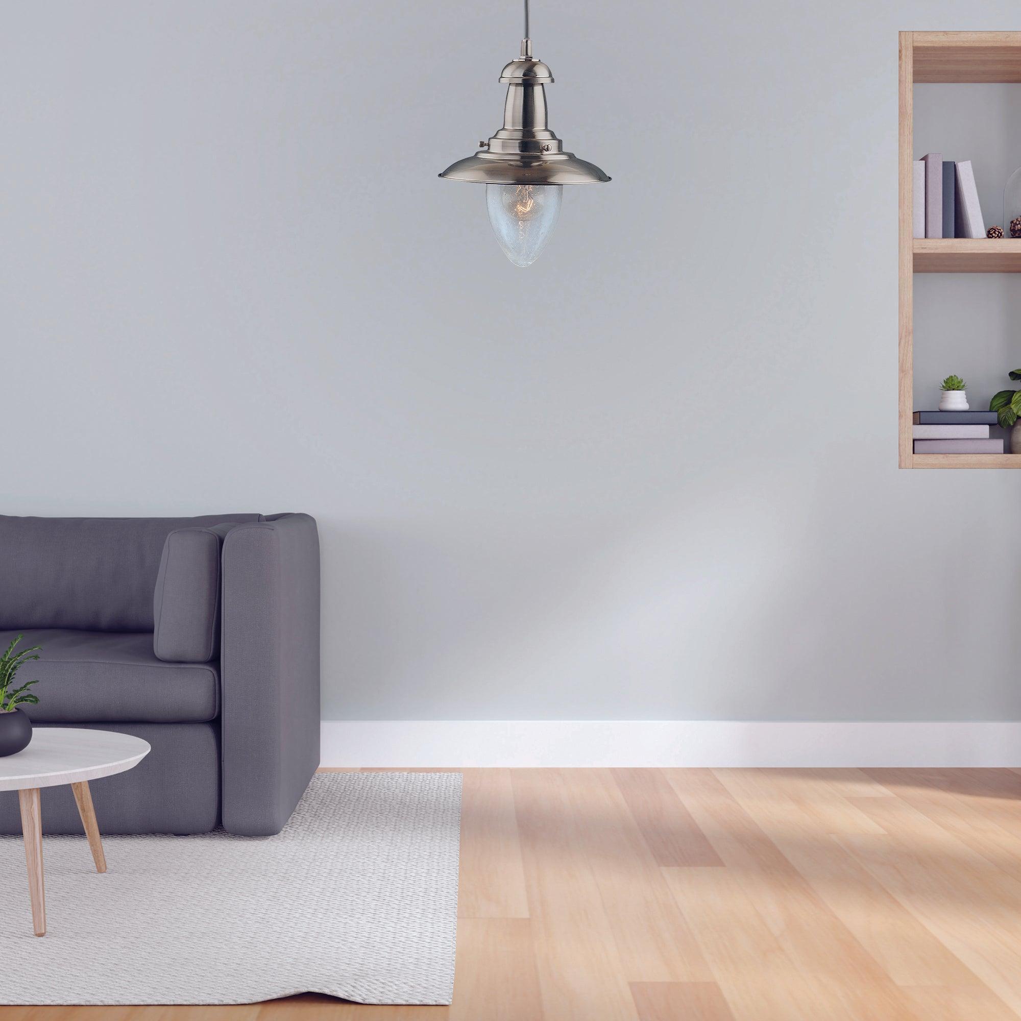 Searchlight Fisherman Baby Silver Lantern - Clear Glass-Ceiling Pendant Lights-5-Tiffany Lighting Direct