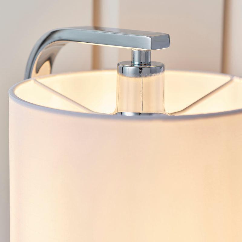 Canning Chrome Table Lamp With White Shade - Endon Lighting 6