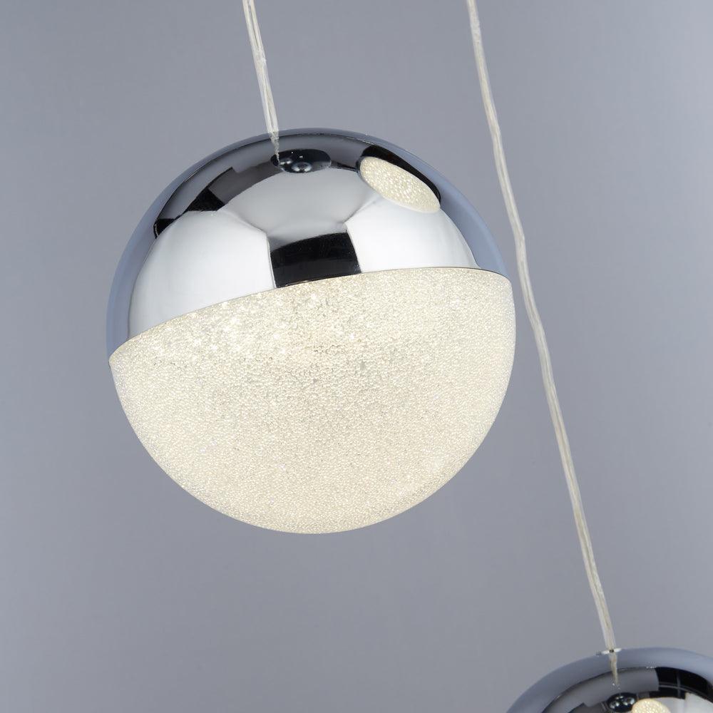 Marbles 3 Light LED Chrome & Acrylic Globe Pendant-Ceiling Pendant Lights-2-Tiffany Lighting Direct