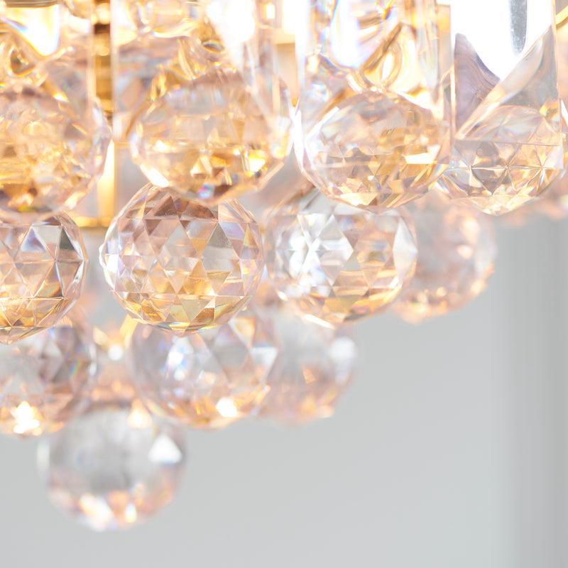 Traditional Ceiling Pendant Lights - Fargo Brass & Clear Acrylic 3LT Small Pendant Ceiling Light FARGO-12BP crystal