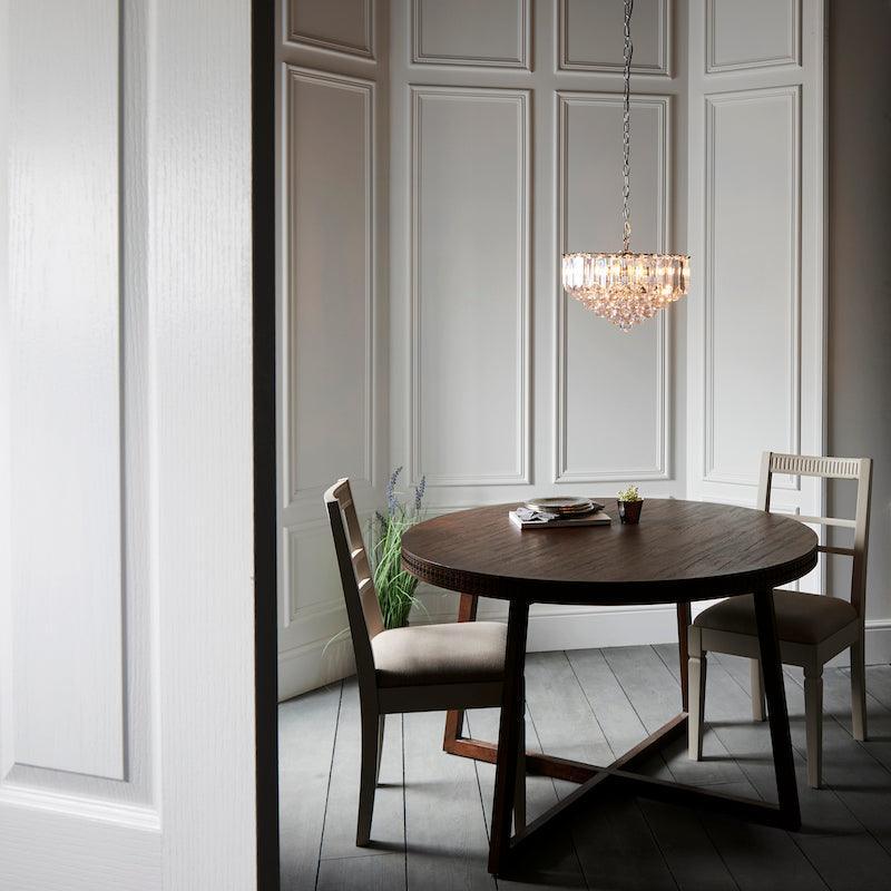 Traditional Ceiling Pendant Lights - Fargo Chrome Plate & Clear Acrylic 3LT Pendant Ceiling Light FARGO-14CH distance