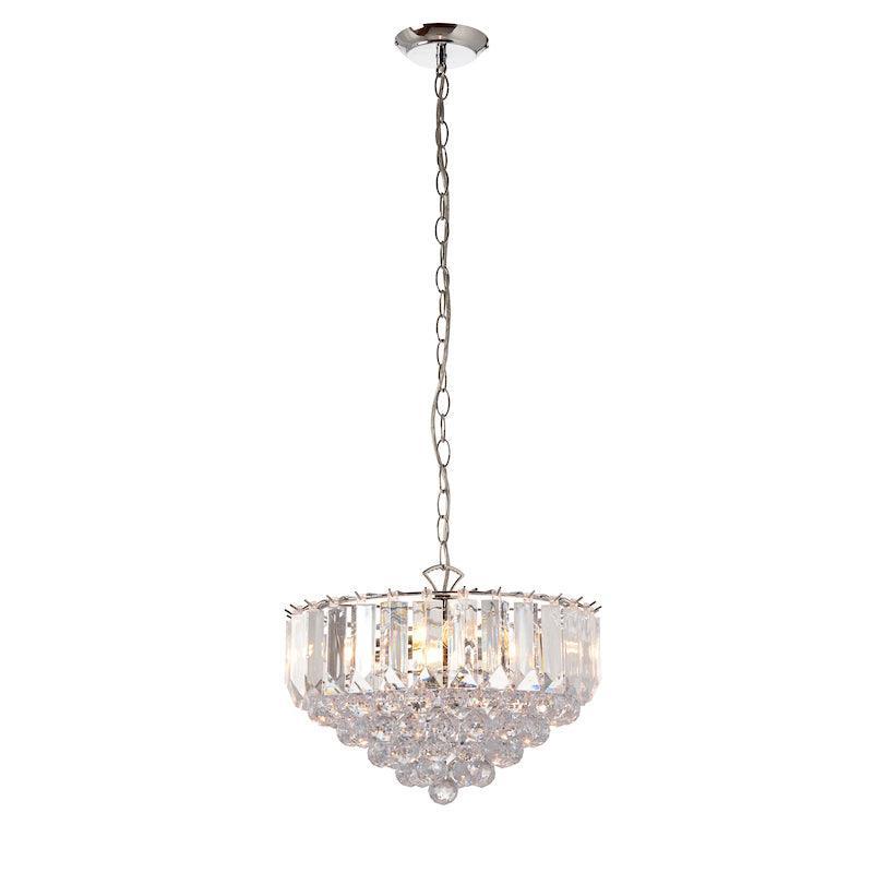 Traditional Ceiling Pendant Lights - Fargo Chrome Plate & Clear Acrylic 3LT Pendant Ceiling Light FARGO-14CH on