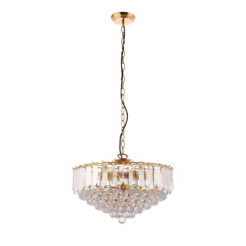 Traditional Ceiling Pendant Lights - Fargo Chrome Plate & Clear Acrylic 6LT Pendant Ceiling Light FARGO-18CH no