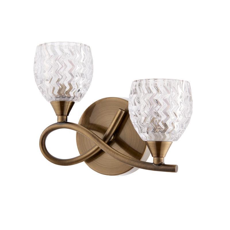 Boyer 2lt brass Wall Light by Endon Lighting shade close up