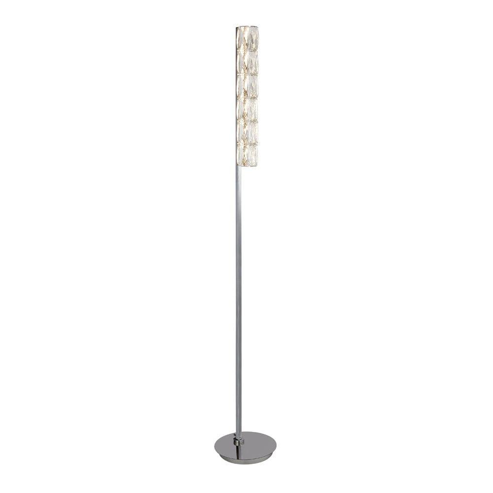 Searchlight Remy LED Chrome & Hexagonal Crystal Floor Lamp by 1