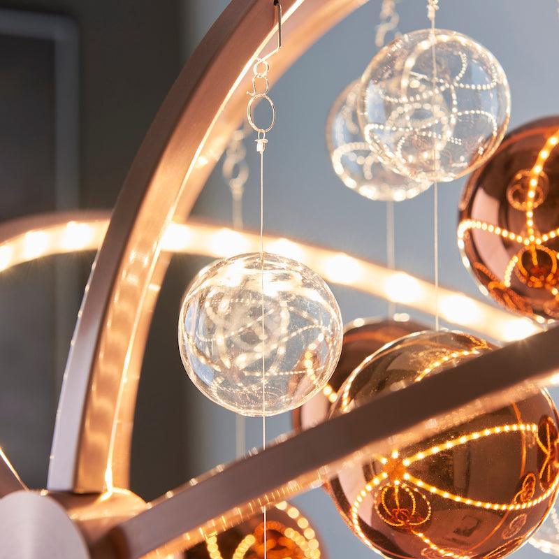 Traditional Ceiling Pendant Lights - Muni Copper With Clear & Copper Glass Pendant Ceiling Light MUNI-CO detail