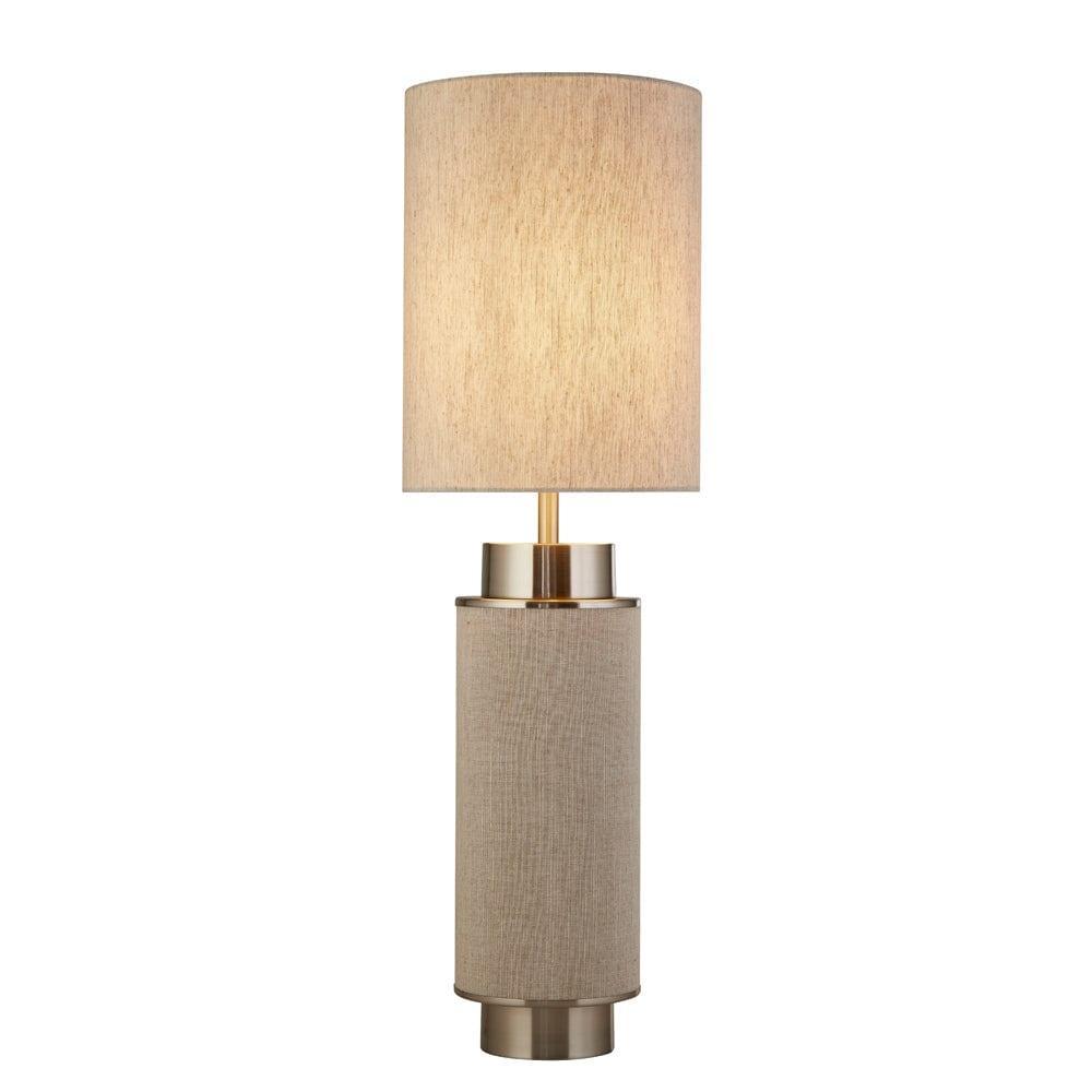 Flask Natural Hessian & Nickel Table Lamp - Natural Shade 1