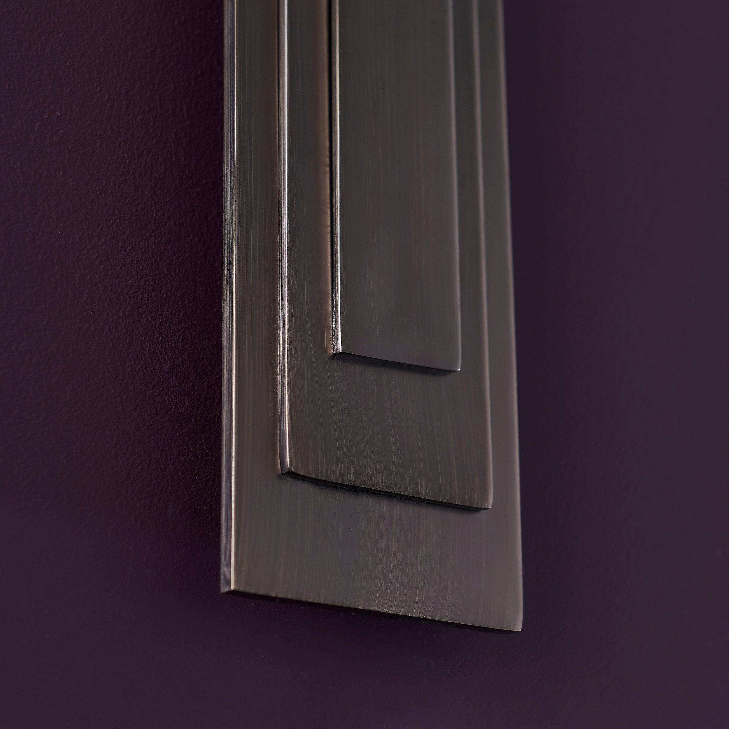 Rome Brush Bronze Art Deco Wall Light with Teal Half Shade new bedroom image