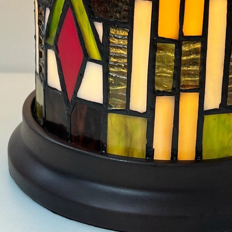 Prairie Round Tiffany Table Lamp base close up