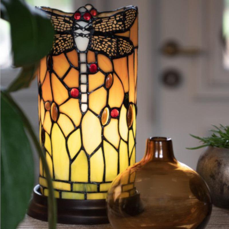 Orange Dragonfly Round Tiffany Table Lamp - Tiffany Lighting Direct
