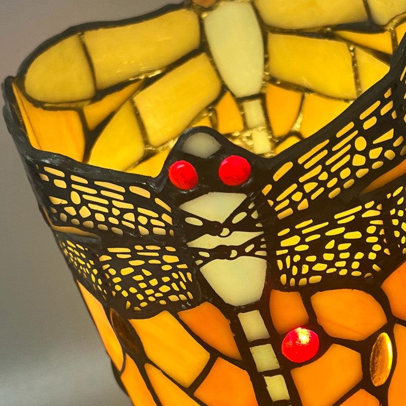 Orange Dragonfly Round Tiffany Table Lamp - Tiffany Lighting Direct