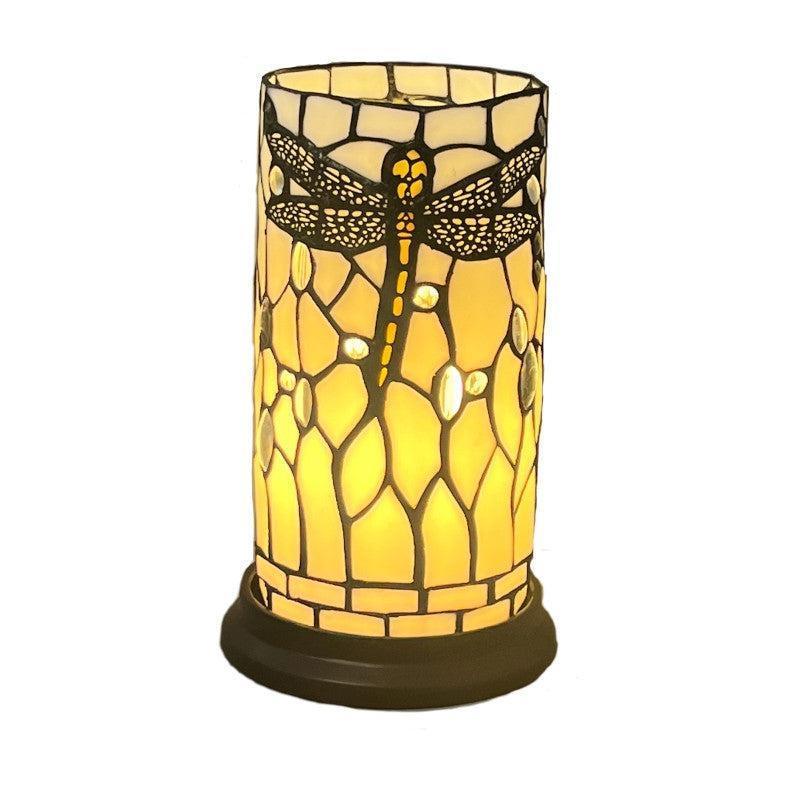 White Dragonfly Round Tiffany Table Lamp - Tiffany Lighting Direct