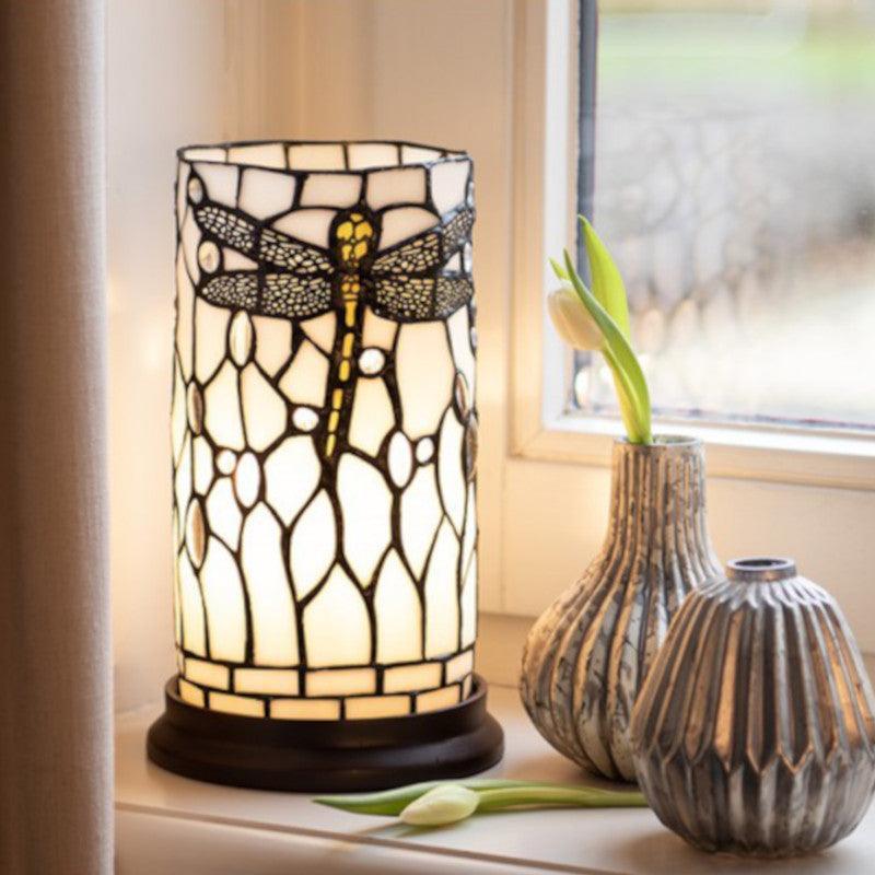 white dragonfly round tiffany table lamp tiffany lighting direct