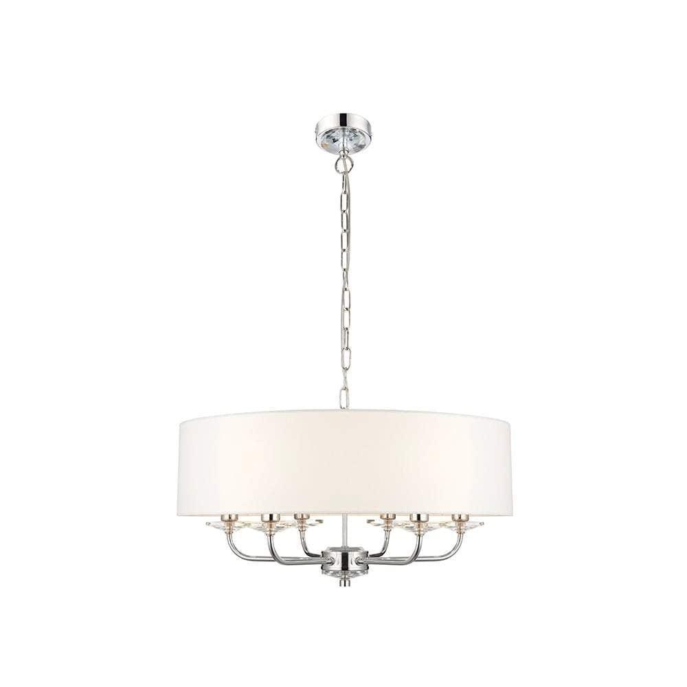 Endon Nixon 6 Arm Bright Nickel Pendant Ceiling Light 60179