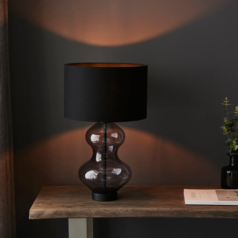Linear Touch Black & Tinted Glass Table Lamp - Black Shade-Living Lights-Living-Room-Tiffany Lighting Direct-[image-position]