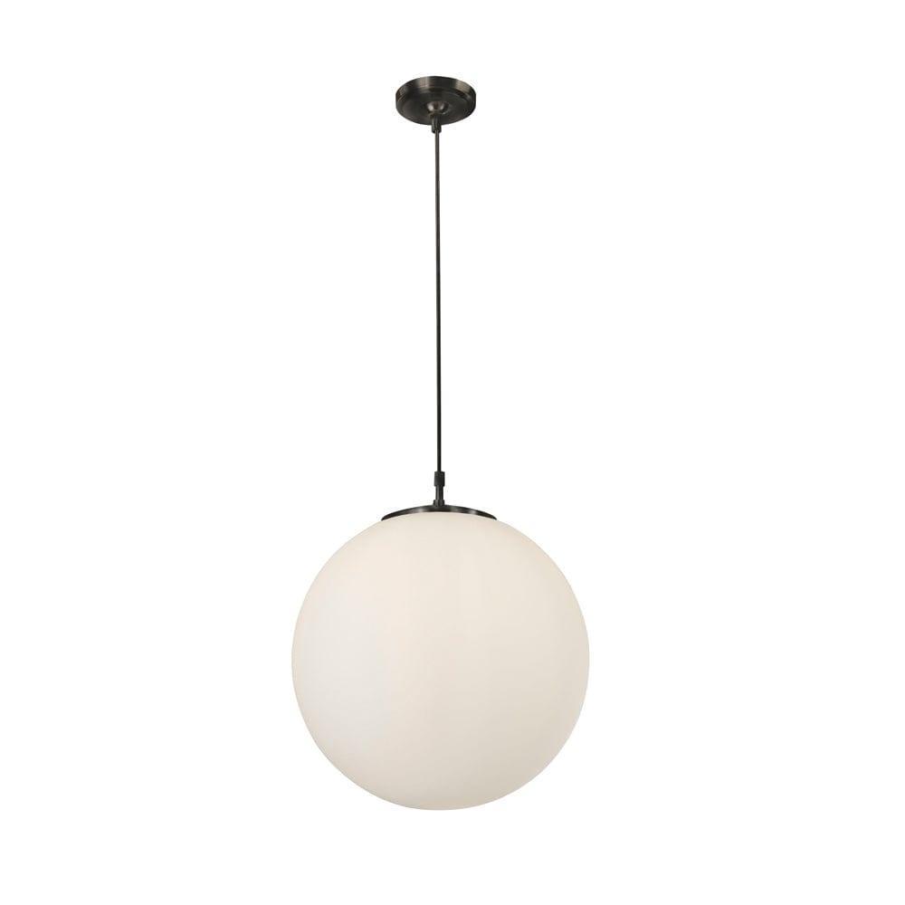Atom 1 Light Ceiling Pendant 40 cm Opal Glass Sphere-Ceiling Pendant Lights-1-Tiffany Lighting Direct