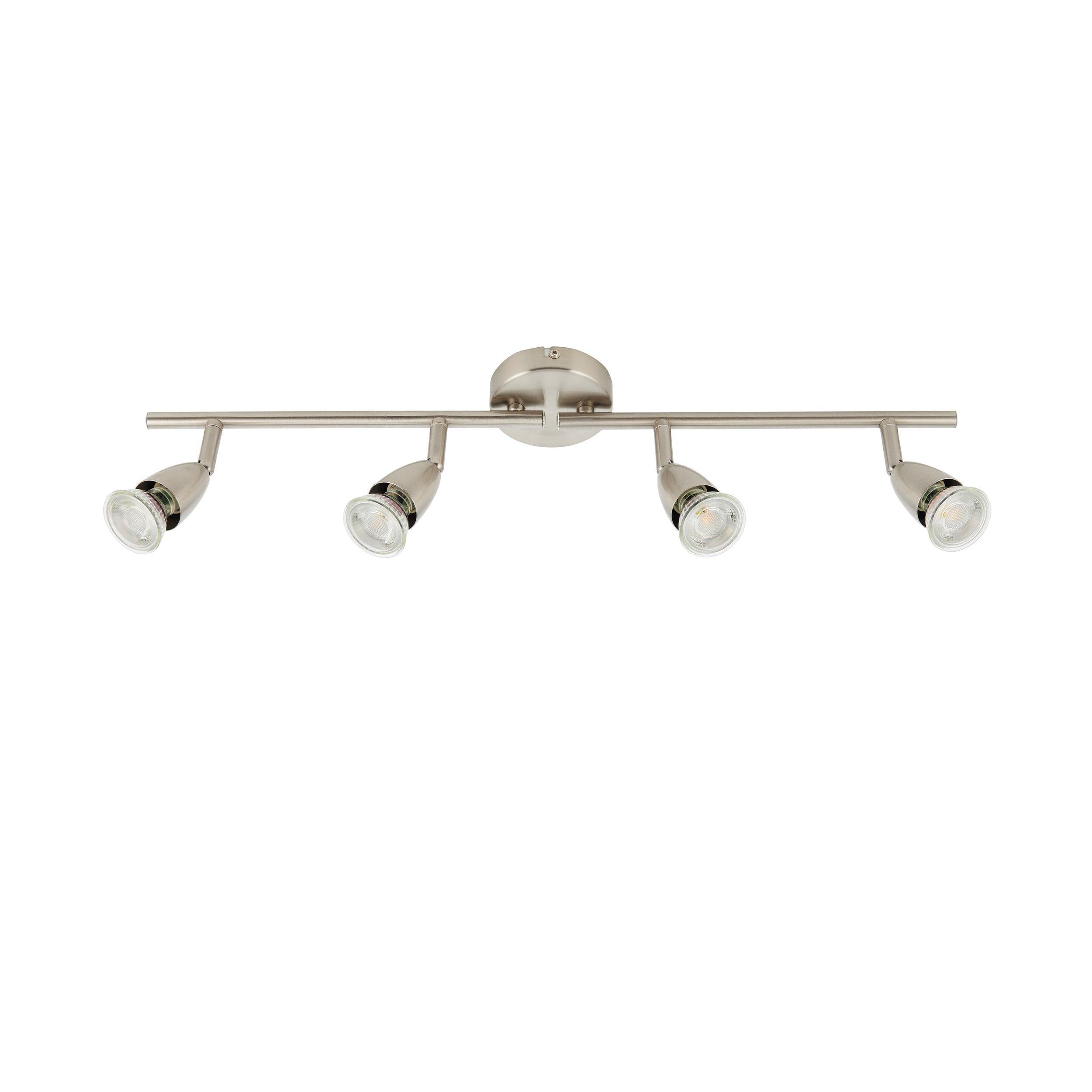 amalfi 4 light nickel bar spotlight 35wby Saxby Lighting, close up image