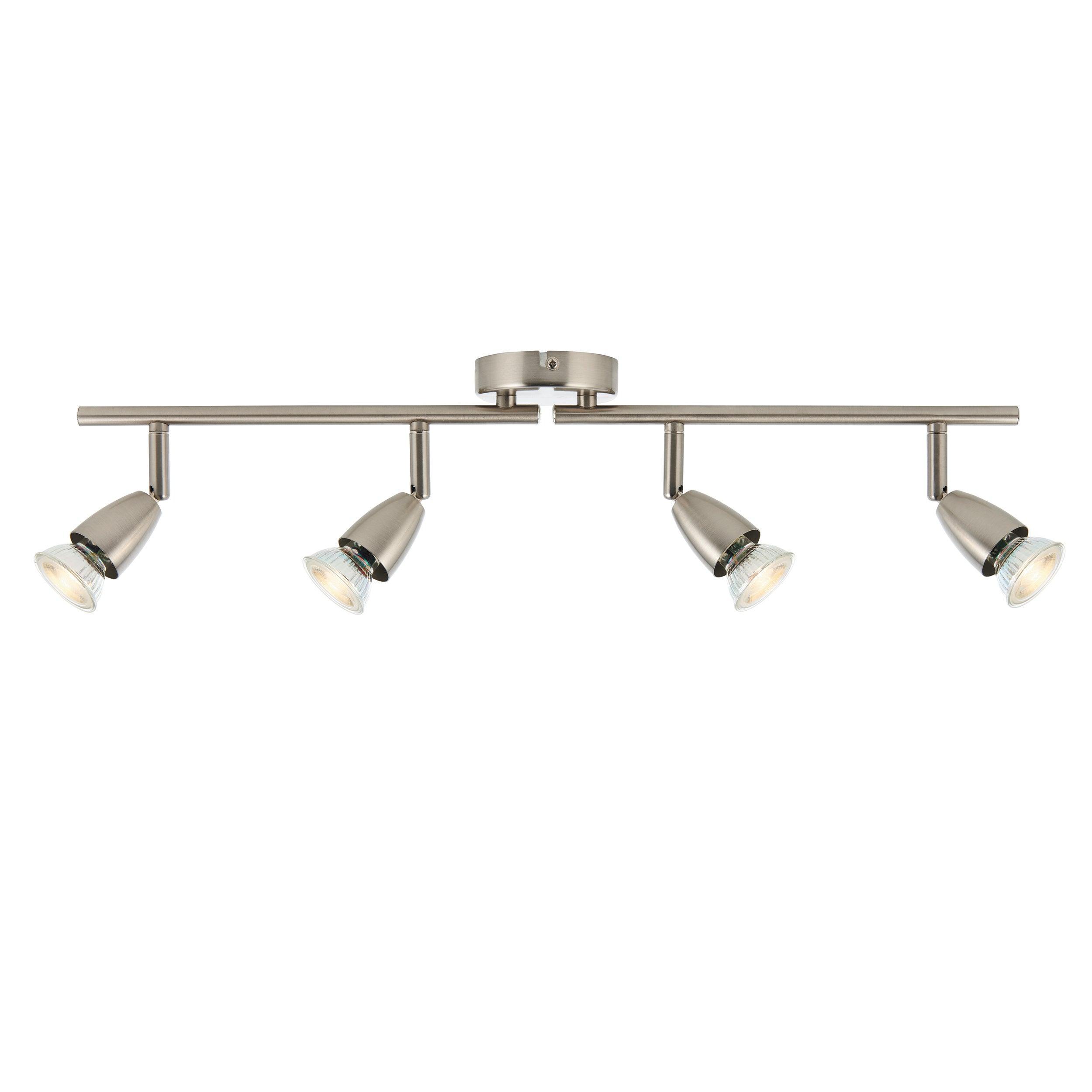 amalfi 4 light nickel bar spotlight 35w by saxby lighting, close up image 273
