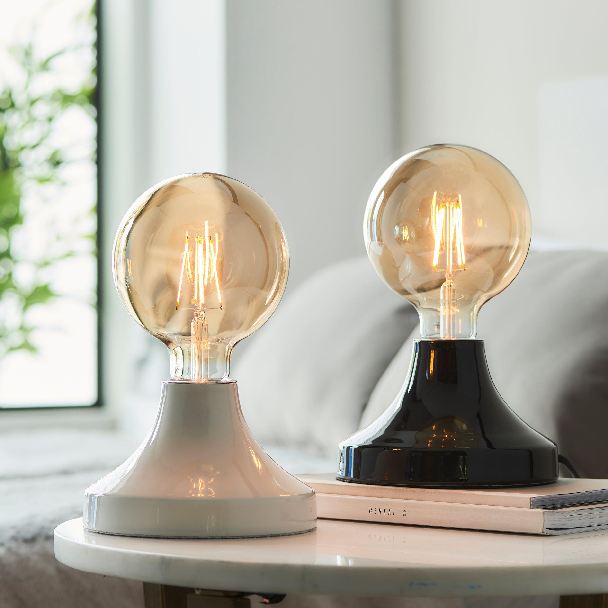 Maida Modern Black Ceramic Table Lamp close up