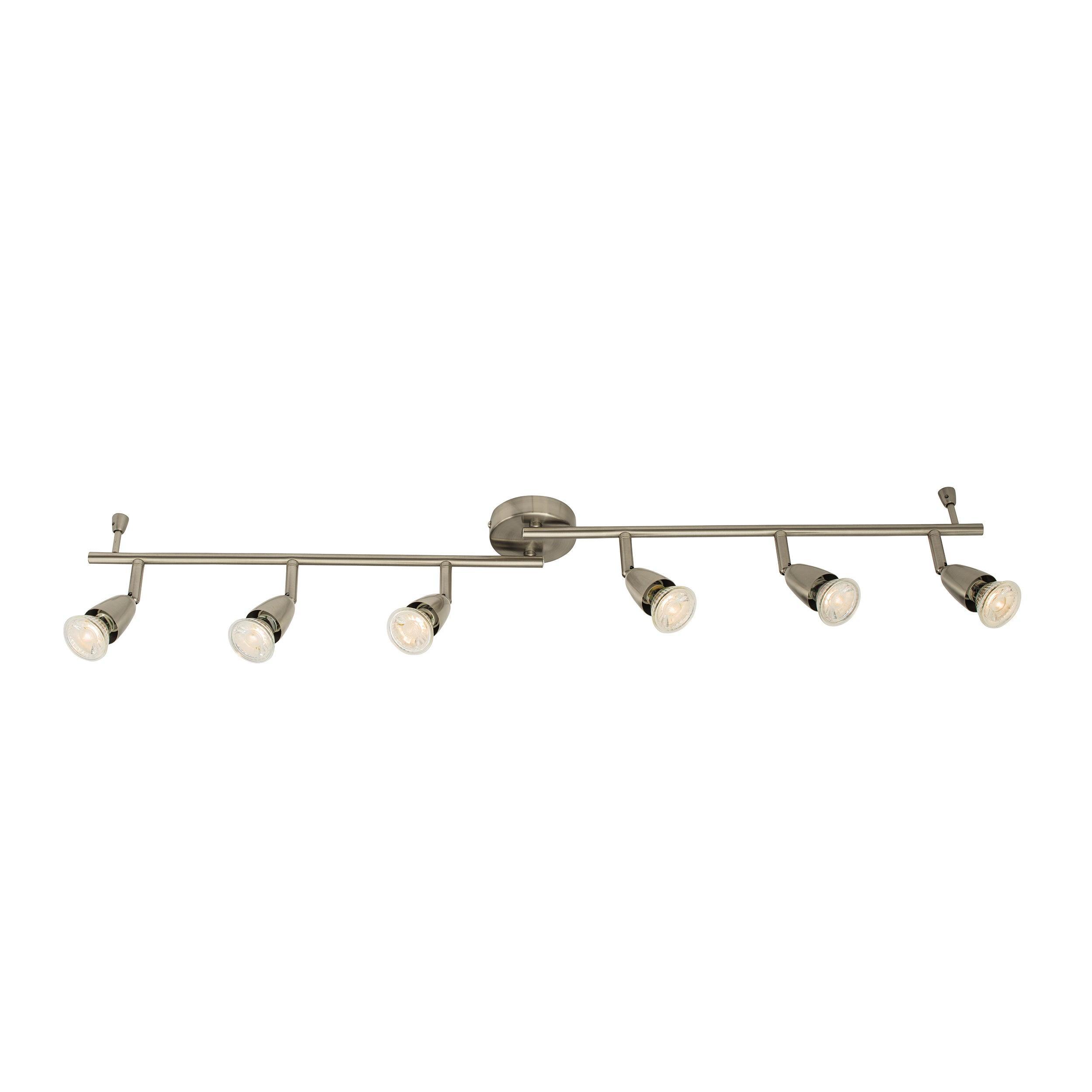 amalfi 6 light nickel bar spotlight 35wby Saxby Lighting, close up image