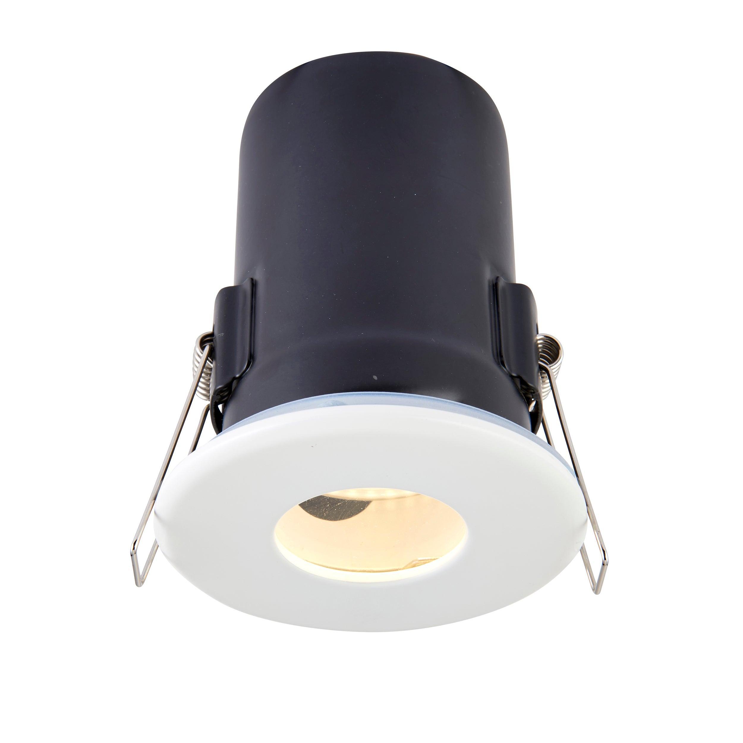 shieldplus white recessed ceiling light ip65 50wby Saxby Lighting, close up image