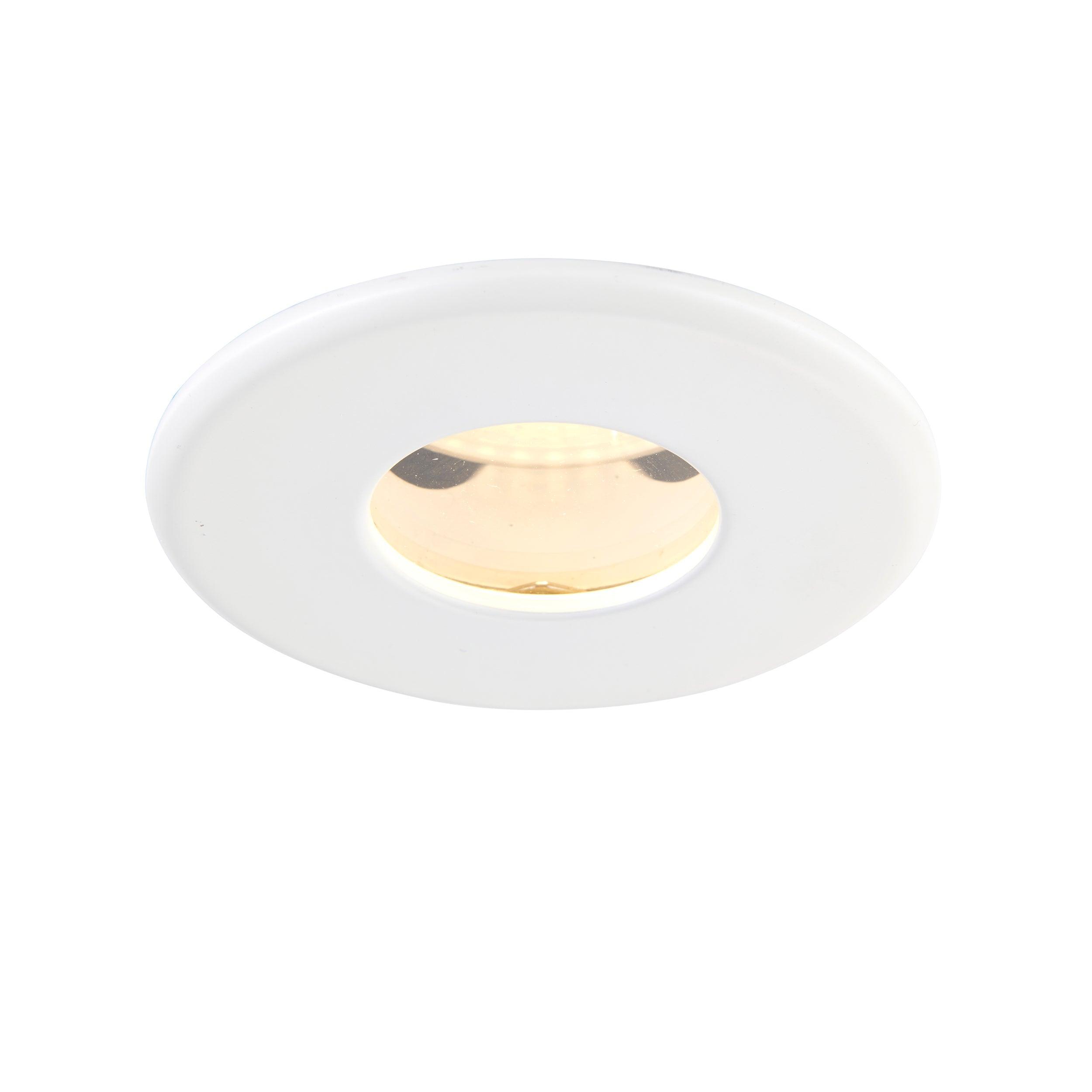 shieldplus white recessed ceiling light ip65 50w by saxby lighting, close up image 286