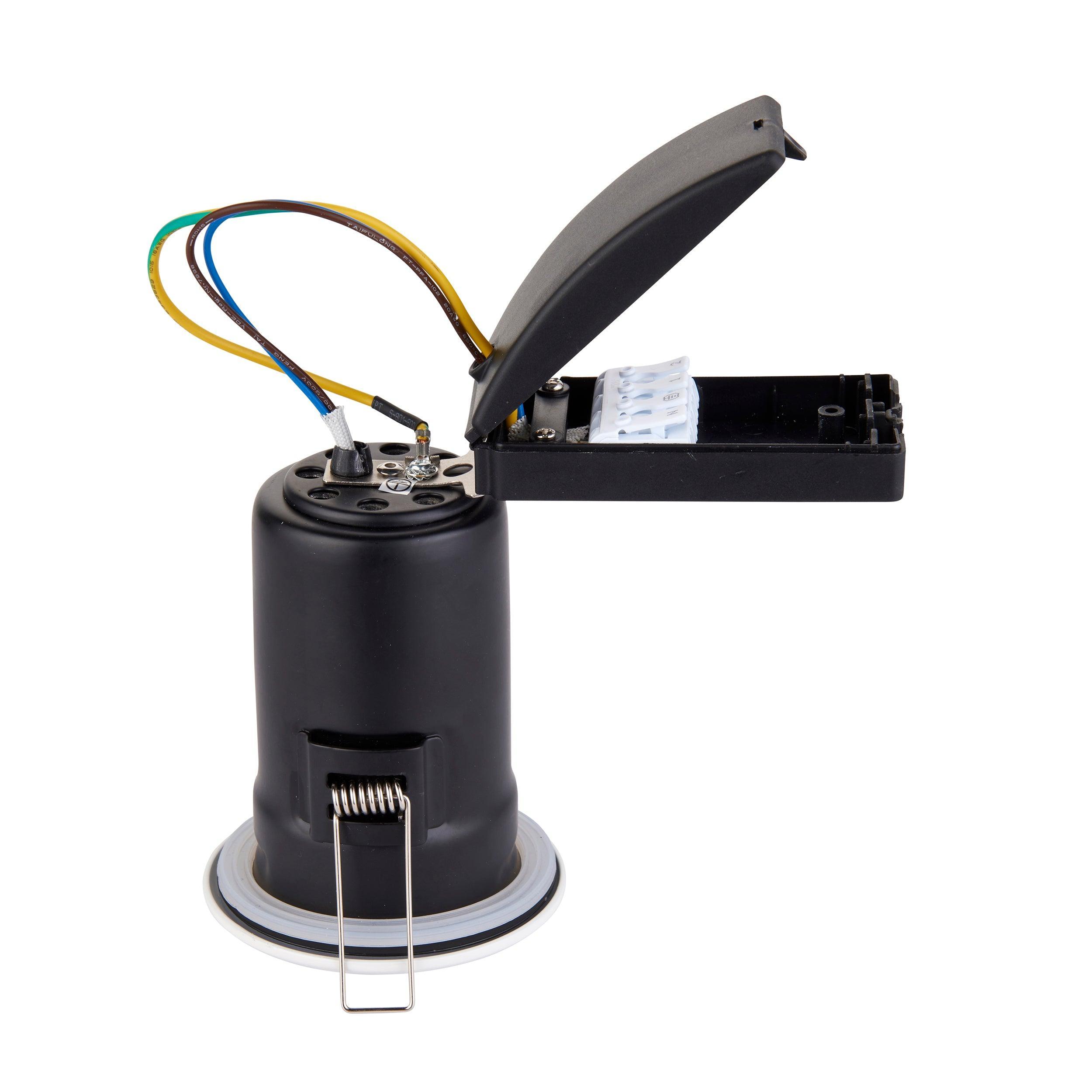 shieldplus white recessed ceiling light ip65 50w by saxby lighting, close up image 232