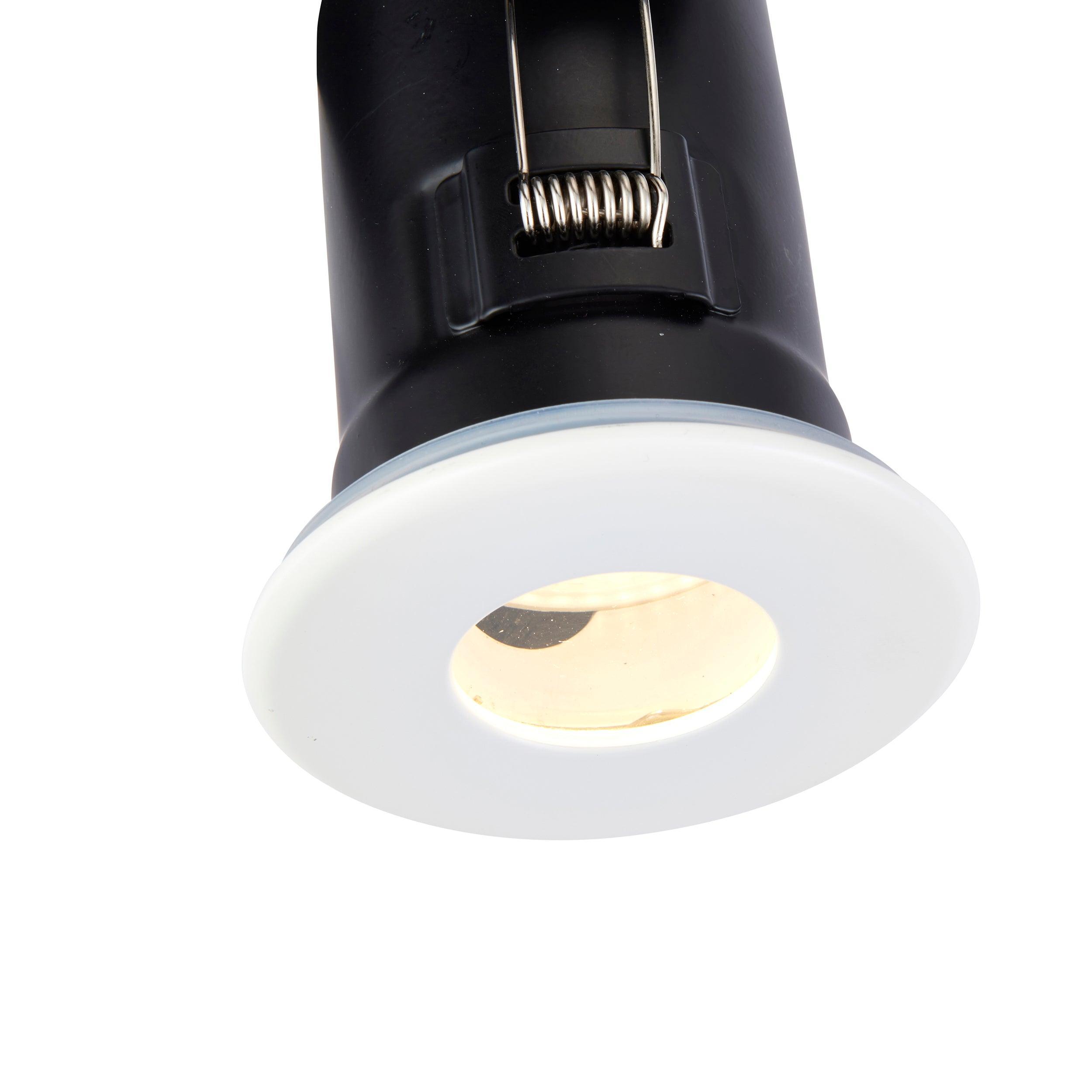 shieldplus white recessed ceiling light ip65 50w by saxby lighting, close up image 187