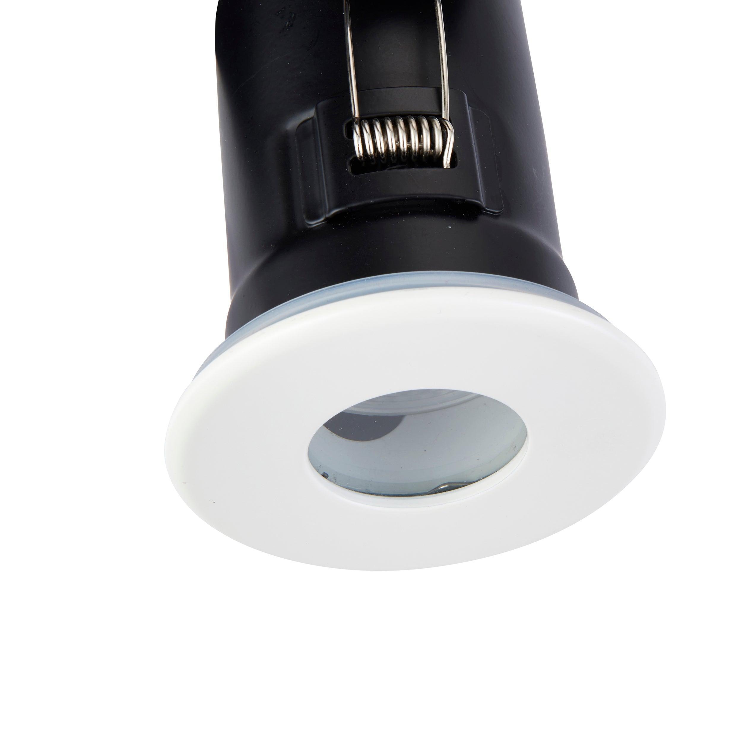 shieldplus white recessed ceiling light ip65 50w by saxby lighting, close up image 117