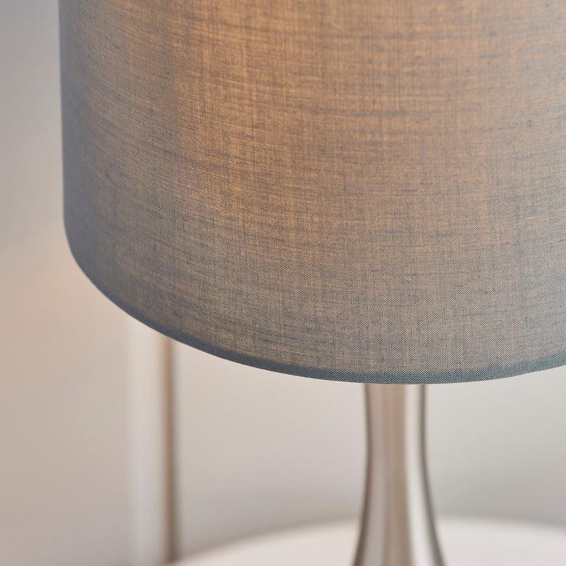 Endon Piccadilly Satin Nickel & Grey Cotton Mix Table Lamp 9