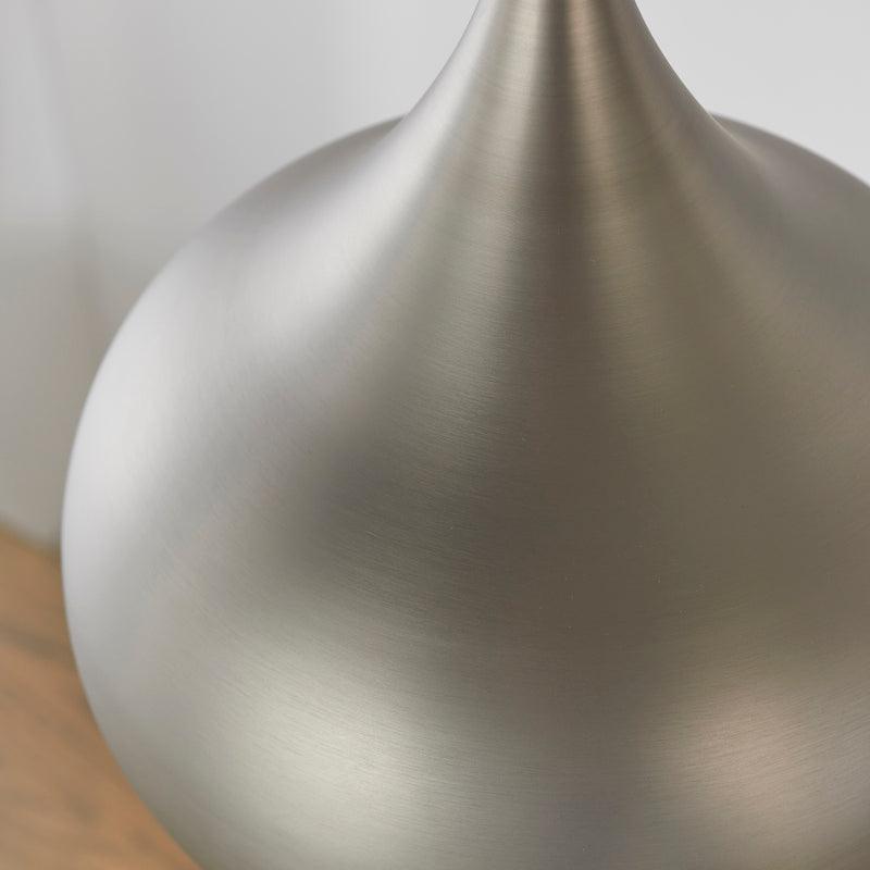 Endon Brosnan 1 Light Matt Nickel Pendant Ceiling Light-Ceiling Pendant Lights-Endon Lighting living room close. up unlit Tiffany Lighting Direct