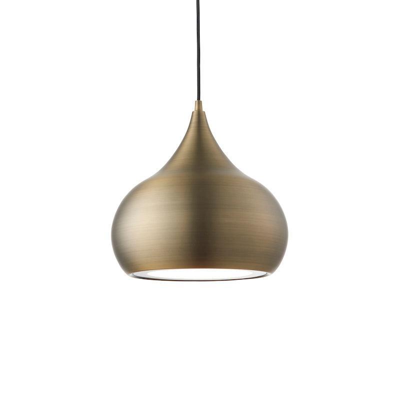 Brosnan 1 Light Matt Antique Brass Ceiling Pendant-Ceiling Pendant Lights-Endon Lighting Bedrooom Lighting Wide ImageTiffany Lighting Direct