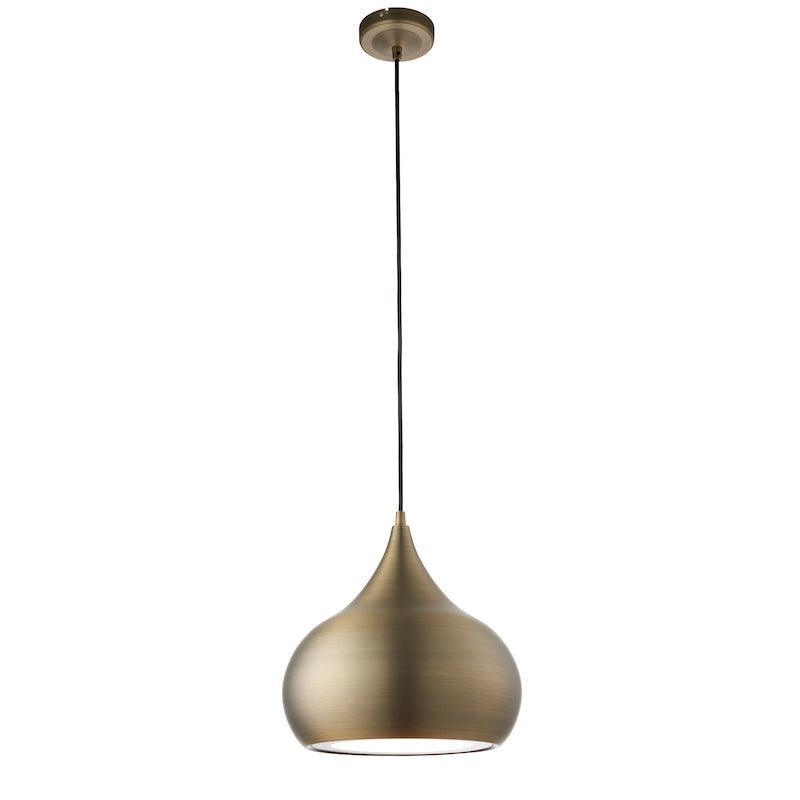 Brosnan 1 Light Matt Antique Brass Ceiling Pendant-Ceiling Pendant Lights-Endon Lighting Living Room Close Up Lighting Tiffany Lighting Direct