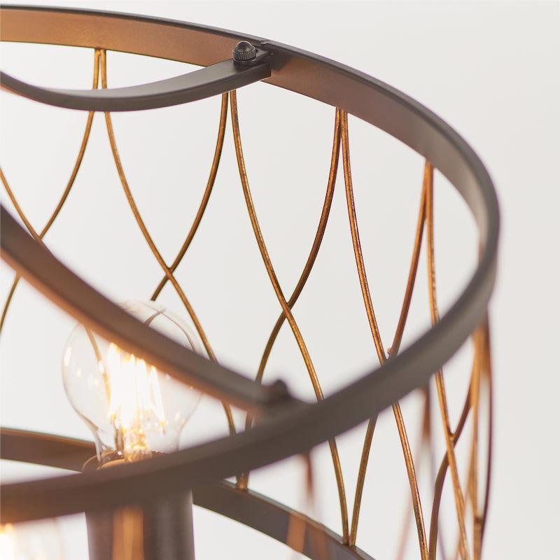 Traditional Ceiling Pendant Lights - Heston Matt Black And Rustic Bronze Painted 5 Light Pendant Ceiling Light 61498 rail